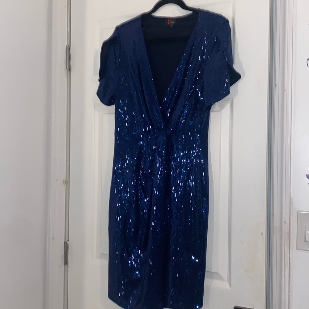 JM studio blue sequin dress